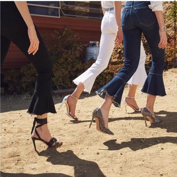 MOTHER | NEW The Cha Cha Fray in Glass Slipper White Flare Bell Jeans Neutral 31 - Picture 2 of 15